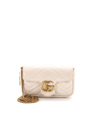 Супермини сумка Gucci GG Marmont с клапаном из стеганой кожи