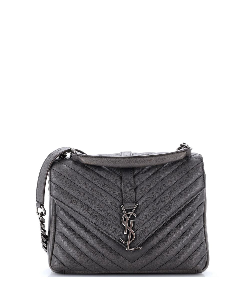 Pre-Owned Saint Laurent College Medium Matelasse Chevron Crossbody Shoulder Bag