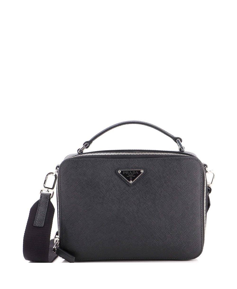 Pre-Owned Prada Brique Small Saffiano Leather Crossbody Bag