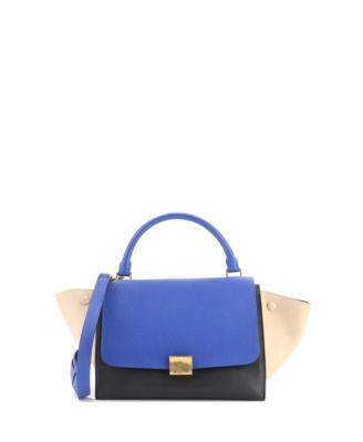 Pre-Owned Celine Small Tricolor Leather Trapeze Shoulder Bag