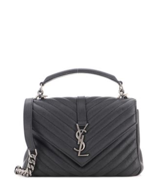 Pre-Owned Saint Laurent Classic Monogram College Medium Matelasse-Chevron Leather Shoulder Bag