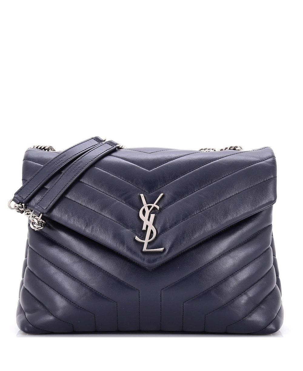 Pre-Owned Saint Laurent женская сумка через плечо Loulou среднего размера из стеганой кожи с узором шеврон