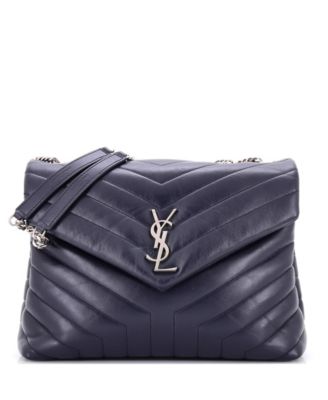 Pre-Owned Saint Laurent женская сумка через плечо Loulou среднего размера из стеганой кожи с узором шеврон