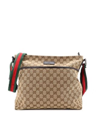 Pre-Owned Gucci средняя сумка-мессенджер Front Pocket Web GG Canvas