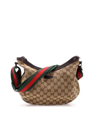 Средняя сумка Gucci Saddle Zip типа мессенджер из ткани GG с кожей
