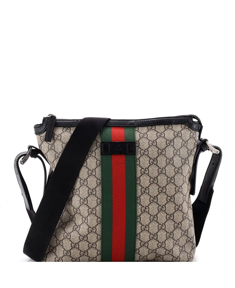 Б/у сумка Gucci Medium Web из лакированной ткани GG с ремешком через плечо