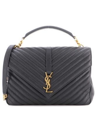 pre-owned saint laurent большая сумка колледж классик монограмм мателаше шеврон из кожи