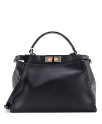 Pre-Owned Fendi Regular Peekaboo Leather Shoulder Bag