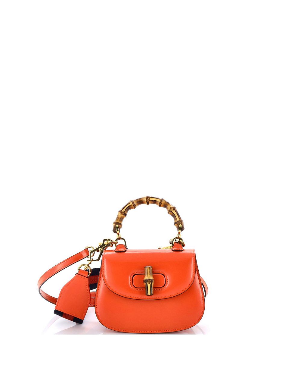 Сумка с верхней ручкой Gucci Mini Bamboo 1947 из кожи, Pre-Owned