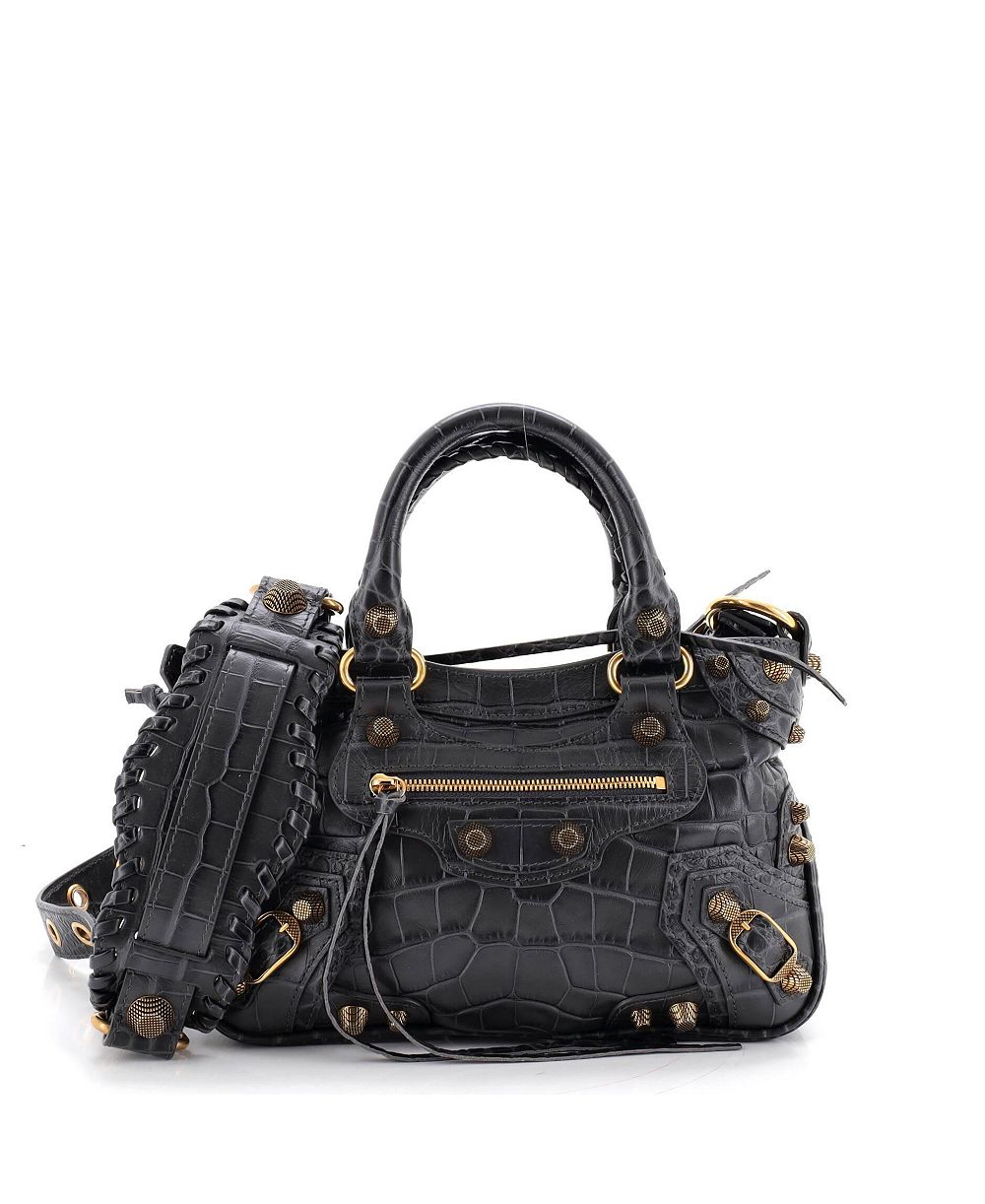 Pre-Owned Balenciaga Small Le Cagole гигантские шипы Tote тисненая кожа
