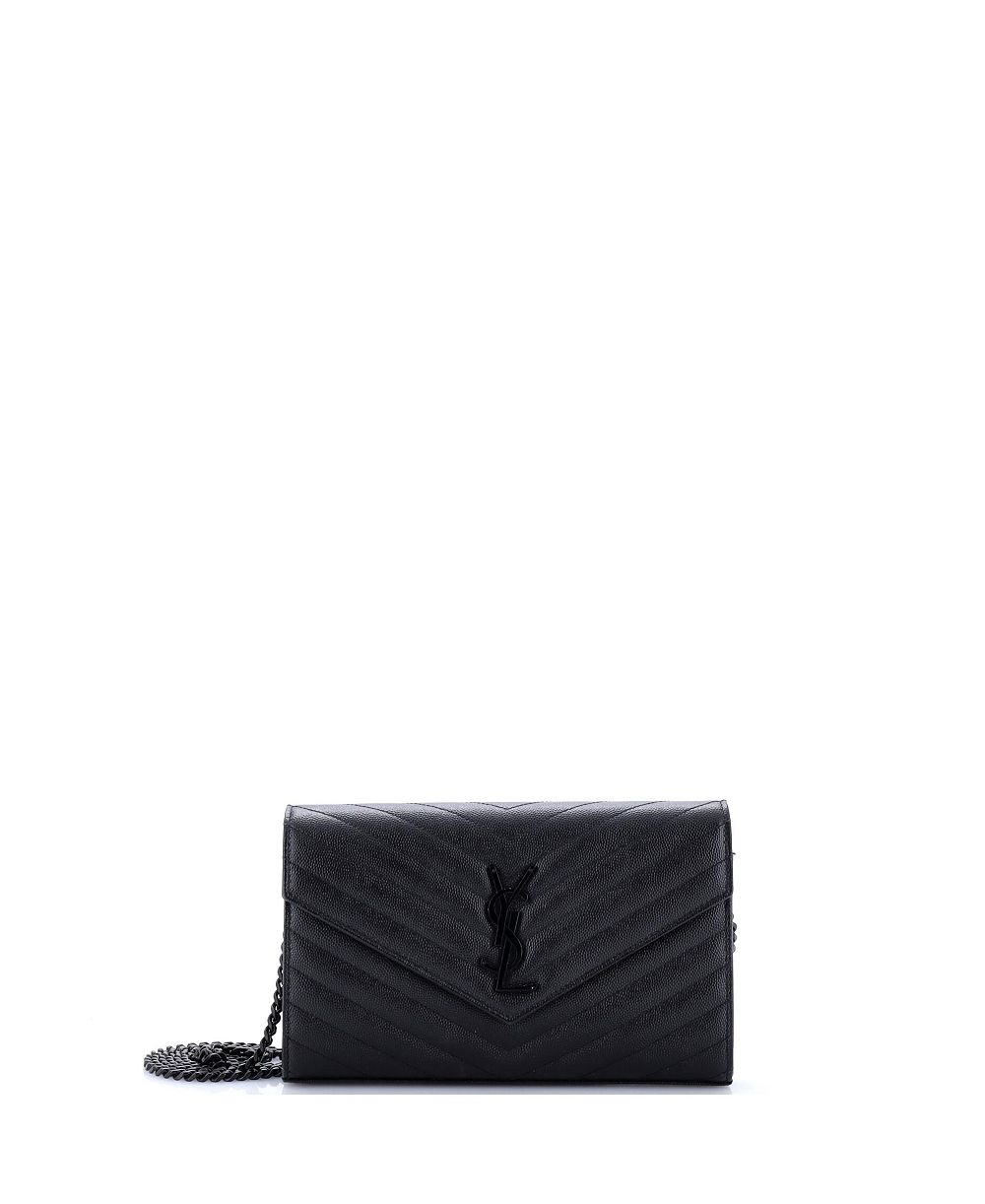 Б/у средний кошелек на цепи Saint Laurent Classic Monogram Matelasse Chevron из кожи