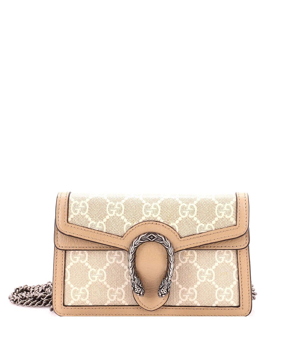 Б/у Gucci супер мини сумка Dionysus GG лакированная кожа с кожаными вставками