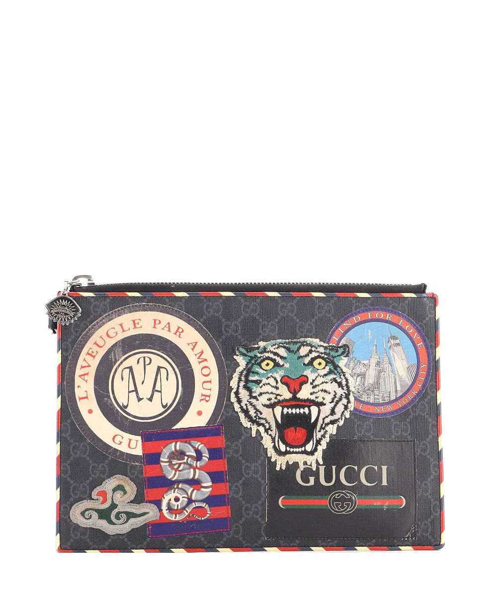 Pre-Owned Gucci ночной курьер GG покрытая холстом с аппликацией сумочка