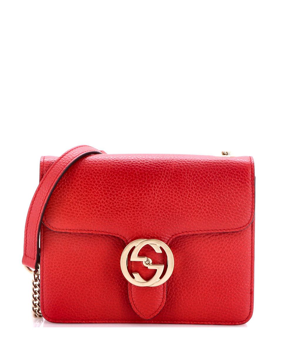 Pre-Owned Gucci Small Interlocking Shoulder Bag Leather