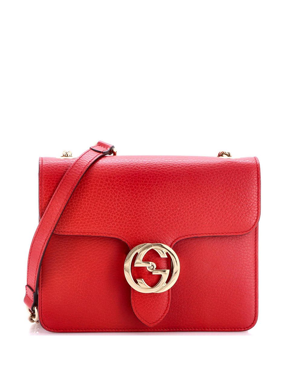 Б/у маленькая сумка Gucci Small Interlocking Shoulder Bag из кожи