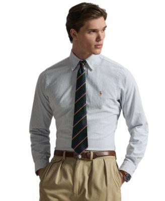 Мужская рубашка Polo Ralph Lauren классического кроя из оксфорда в клетку с начесом