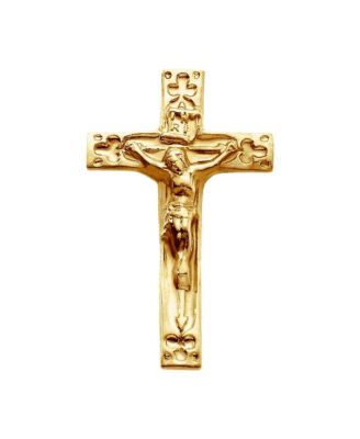 Curata Jewelry Men's 14k Yellow Gold Crucifix Lapel Pin 20x12mm
