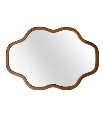 BUSDAYS 24 x 36 Inch Cloud Shape Solid Wood Frame Decorative Mirror Irregular Farmhouse for Bathroom Entryway Living Room