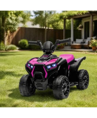 Детский электромобиль ATV на батарейках 6В, для детей 2-6 лет, с огнями и музыкой, внедорожные шины, безопасная скорость 3.5 миль/ч, уличная игрушка для малышей