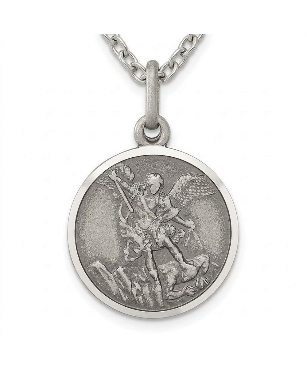 Curata Jewelry Sterling Silver St. Michael Medal Charm - 15MM (5/8 Inch