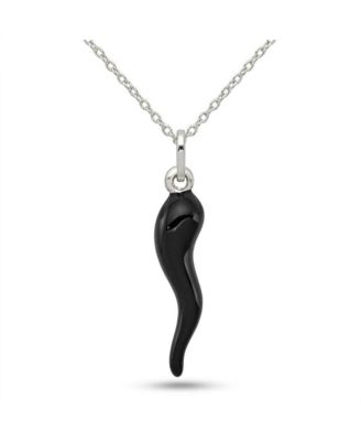 Curata Jewelry кулон в виде итальянского рога с эмалью