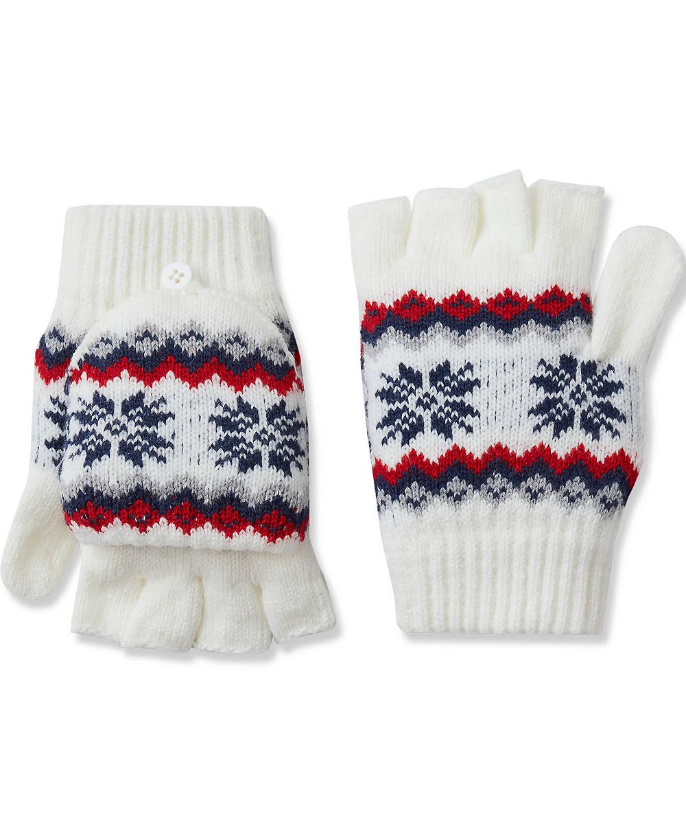Детские варежки Lands' End для девочек Convertible Fair Isle