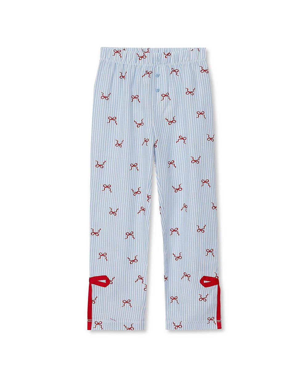 Lands' End Little Girls Bow Flannel Pajama Pants