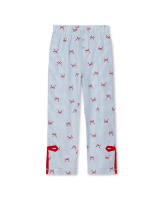 Lands' End Little Girls Bow Flannel Pajama Pants