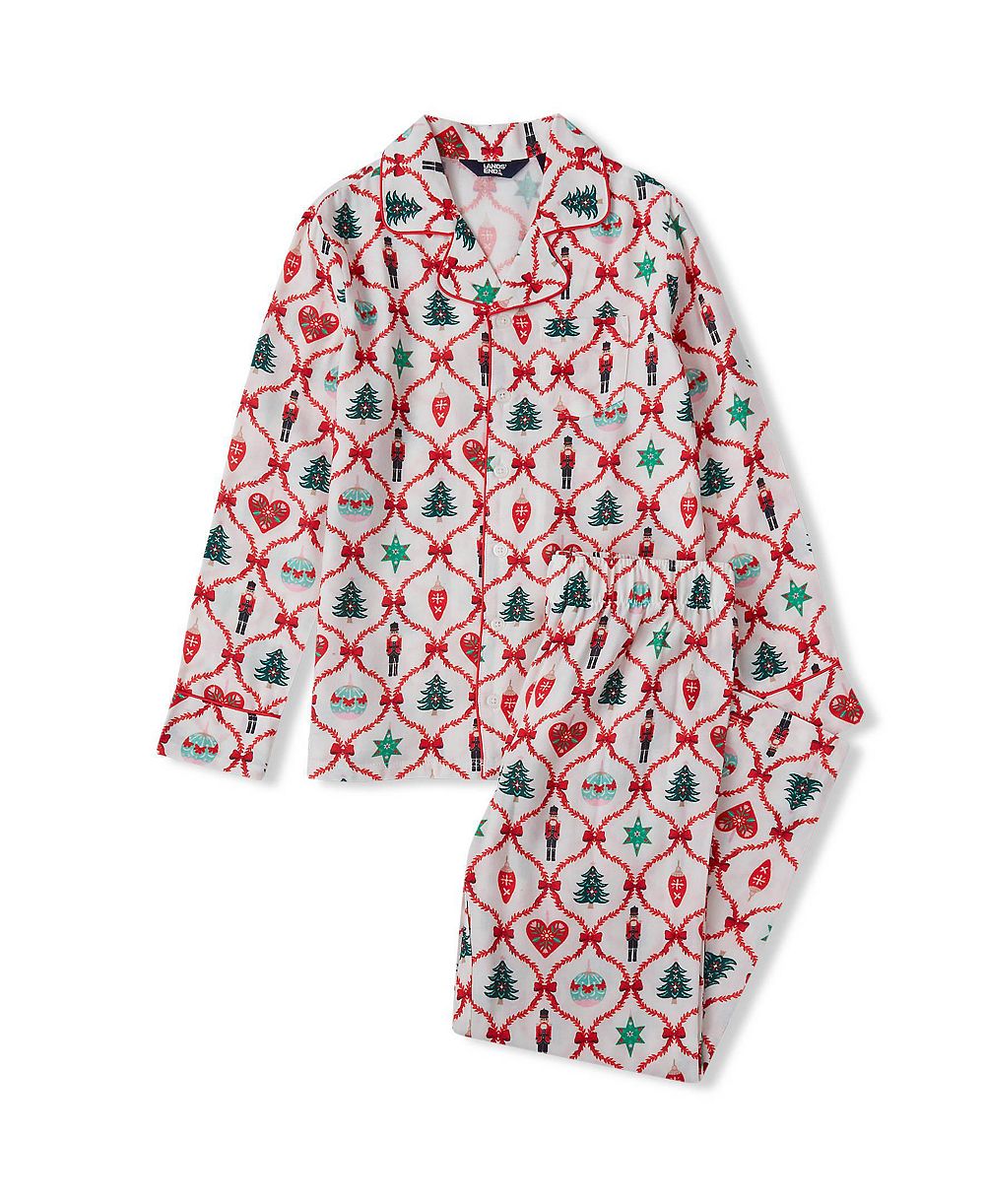 Lands' End комплект пижамы из фланели для девочек Big Girls, 2 предмета