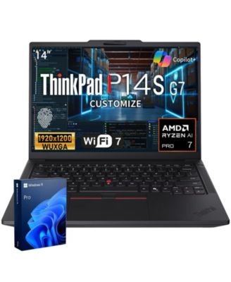 LENOVO ThinkPad P14s Gen 7 14" FHD+ Business AI Laptop, AMD Ryzen AI 7 Pro 450, AMD Radeon Graphics, 32GB RAM, 1TB SSD, Wi-Fi 7, Windows 11 Pro, Black