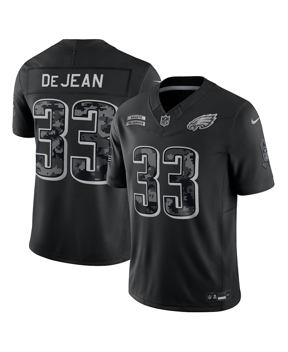 Мужская ограниченная джерси Nike Cooper DeJean черный Philadelphia Eagles 2026 Salute to Service