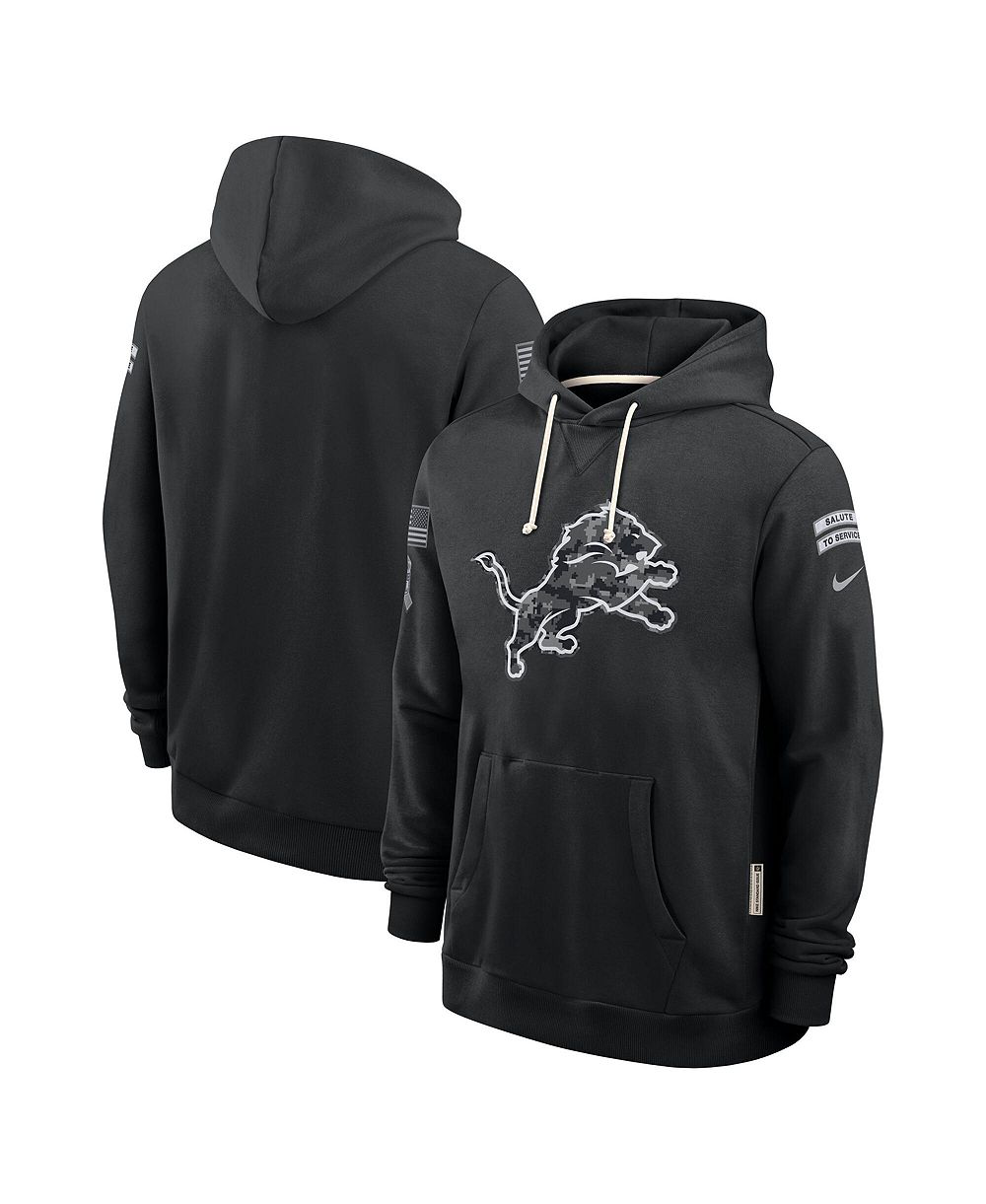 Nike Men's Black Detroit Lions 2026 Salute to Service Sideline Pullover Hoodie