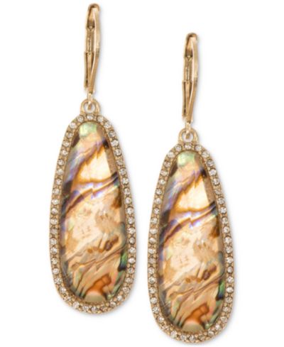 Серьги lonna & lilly Gold-Tone Iridescent Stone Drop