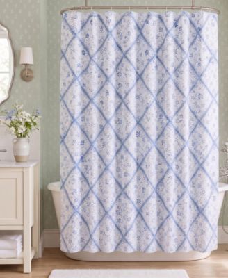 Laura Ashley Garden Muse цветочная стеганая штора для душа, 72" x 72"
