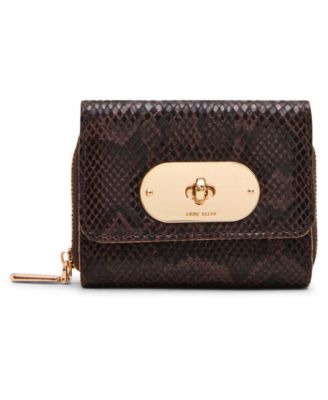 Трехсекционный кошелек Anne Klein Women's из искусственной кожи крокодила с поворотным замком