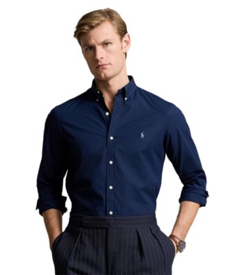 Мужская приталенная рубашка Polo Ralph Lauren из стрейчевой поплина