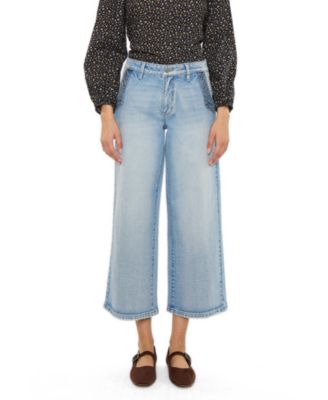 KanCan Women's Lorinne High Rise Cropped Wide Leg Jeans