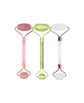 Lovery 3 Pack of Rose Quartz Facial Roller, Jade Beauty Roller and Opal Anti-Aging Roller