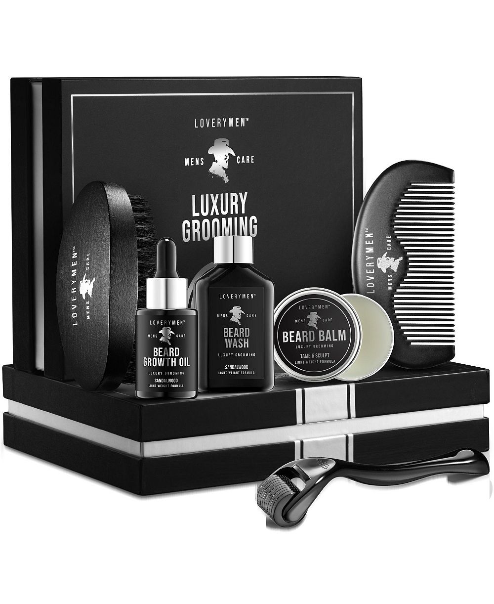 Lovery 7-Pieces Beard Growth Kit Gift Set