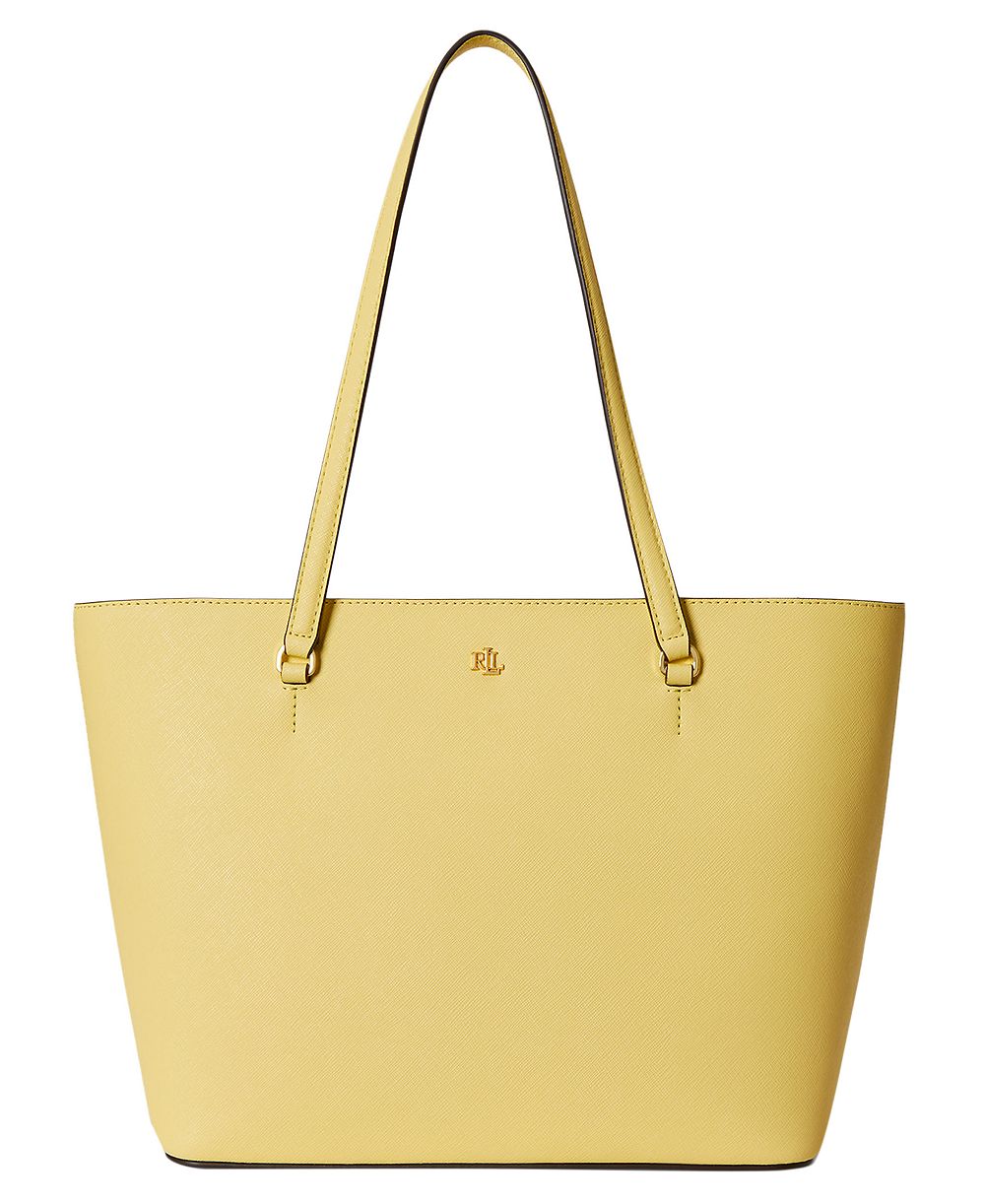 Lauren Ralph Lauren Crosshatch Leather Karly Medium Shopper Tote Handbag