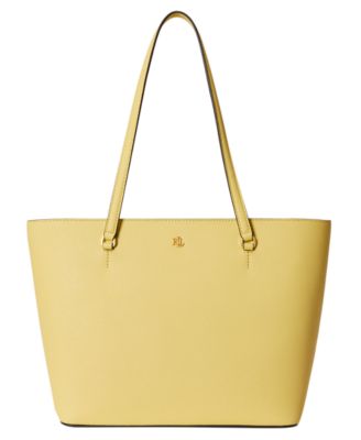 Lauren Ralph Lauren Crosshatch Leather Karly Medium Shopper Tote Handbag