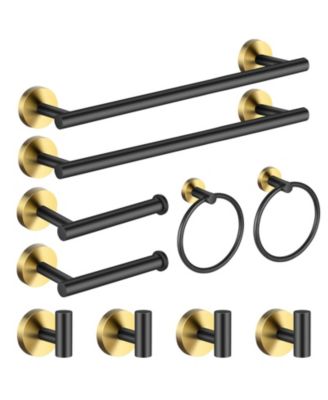 CYQBD 10Pieces 24" Bathroom Hardware Set Towel Bar Toilet Paper Holder Robe Hook