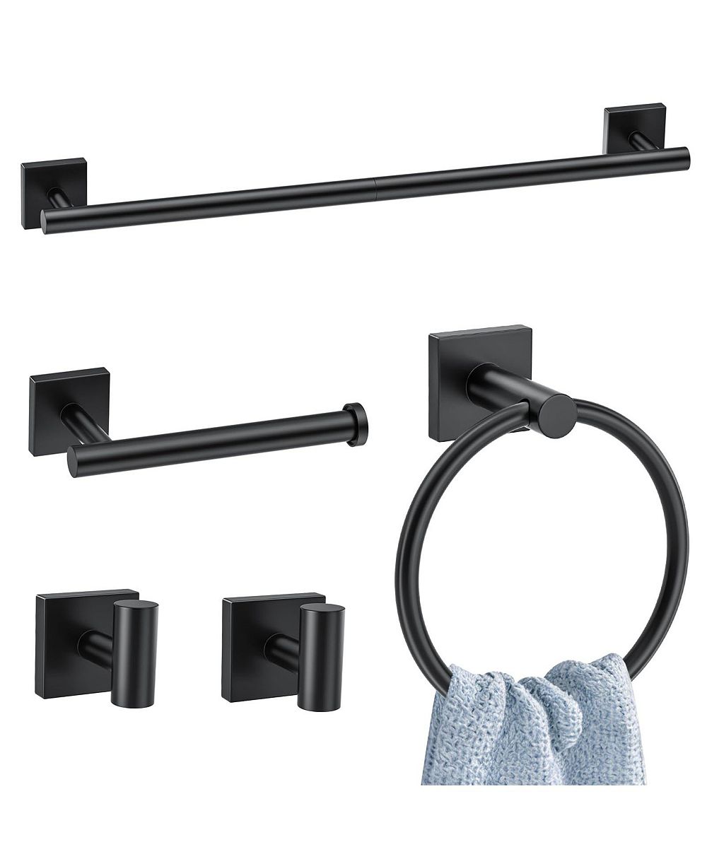 CYQBD 5 Pieces 23.6" Towel Bar Set Bathroom Hardware Stainless Steel Wall Mounted Holder