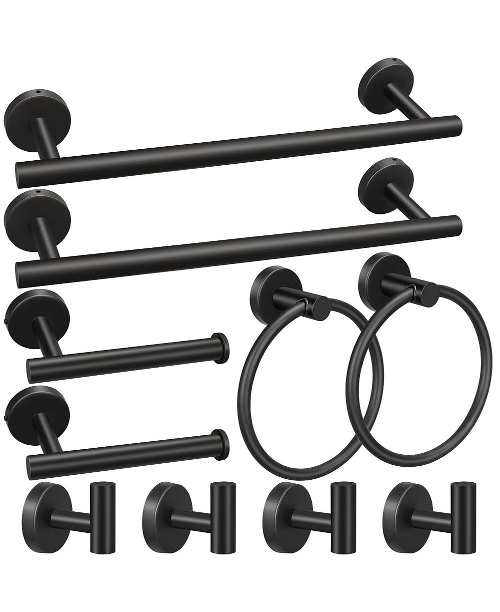 CYQBD 10pieces 16"Bathroom Hardware Set Brushed Nickel Towel Bar Toilet Paper Holder Robe Hook