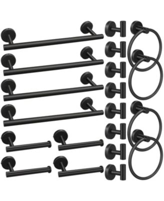 CYQBD 20pieces 16" Bathroom Hardware Set Hand Towel Bar Toilet Paper Holder Ring Robe Hook