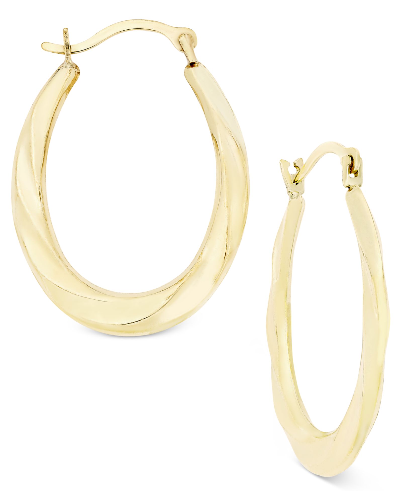 Серьги-кольца Oval Swirl в 10k Gold