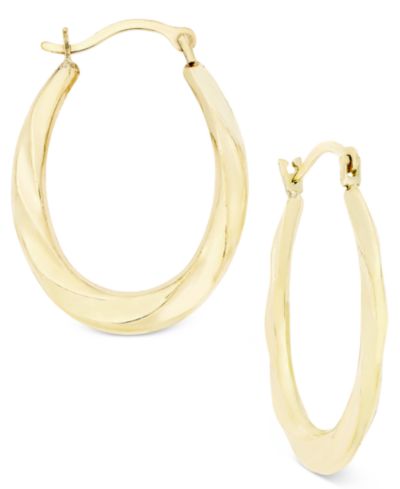 Серьги-кольца Oval Swirl в 10k Gold