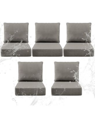 Pocassy 6" Thick 24 x 24 in Outdoor Chair Cushions Set, Waterproof Fade-Resistant Deep Seat Cushions, Seat and Backrest