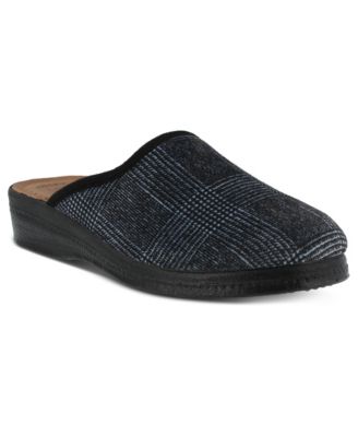 Spring Step Men's Linizio Plaid Round Toe Leather-Padded Slippers