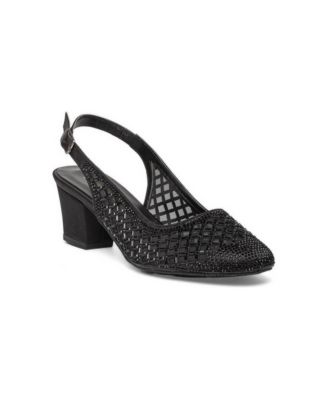 Forever and Always Shoes Women's Gabrielle Slingback Block Heel Pump